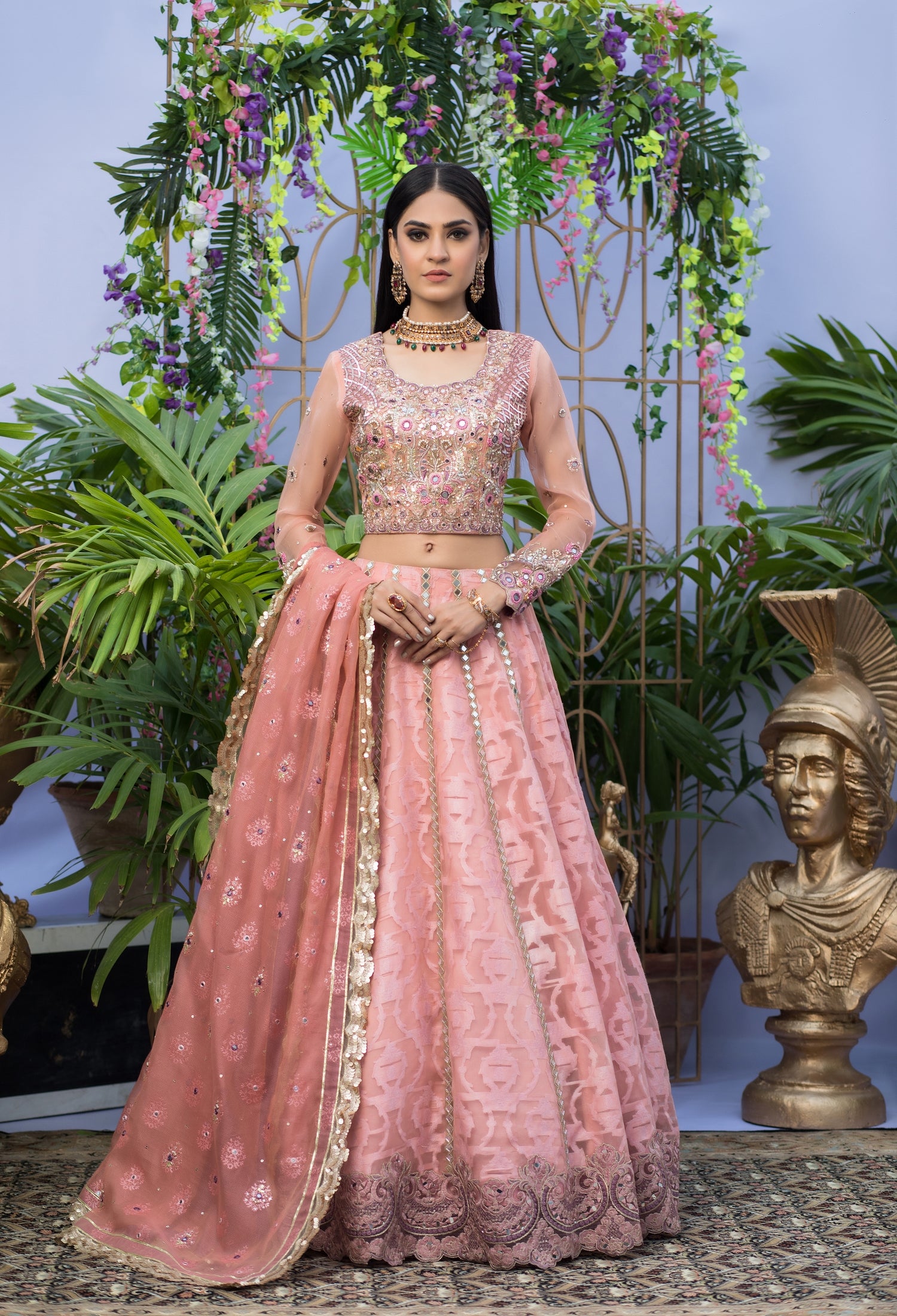 Pale Pink Lenga and Choli