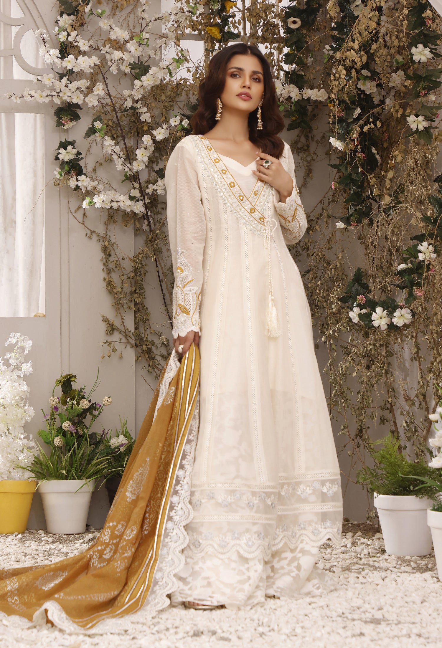 Mustard and Ivory Angarkha