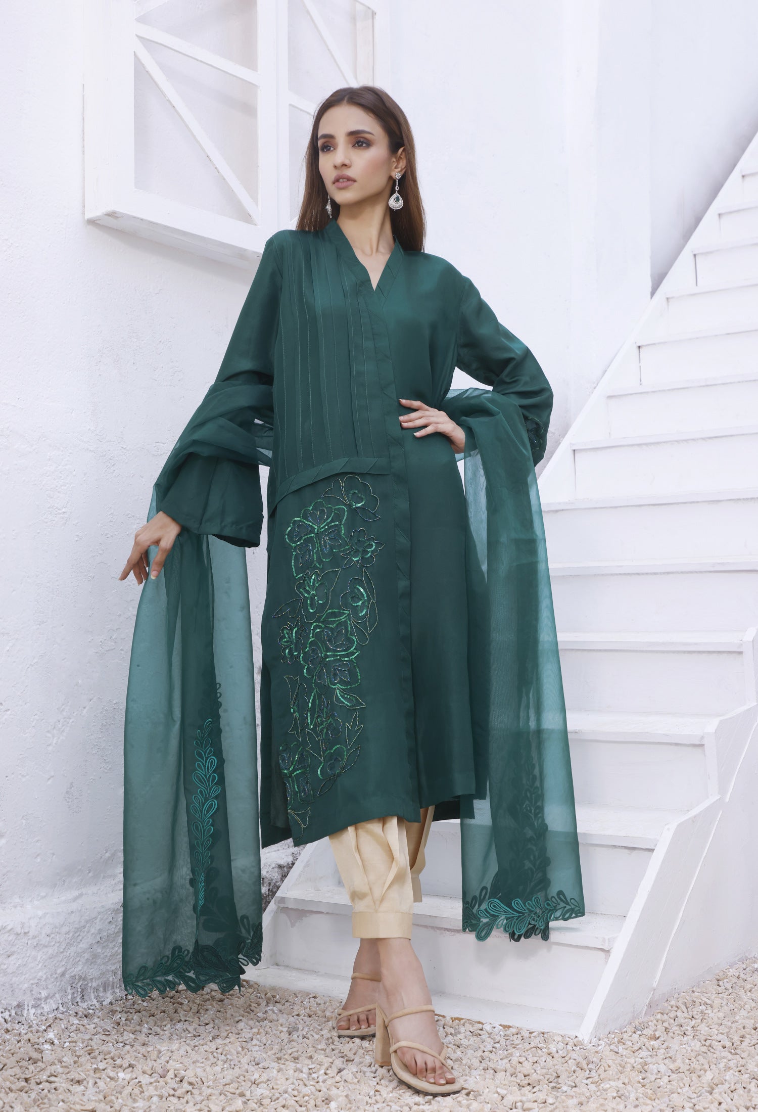 Emerald Green Rawsilk Outfit