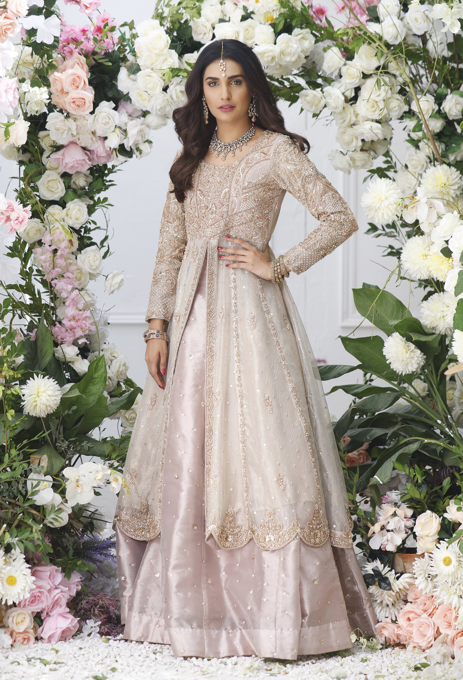 Rose Gold Anarkali & Lenga