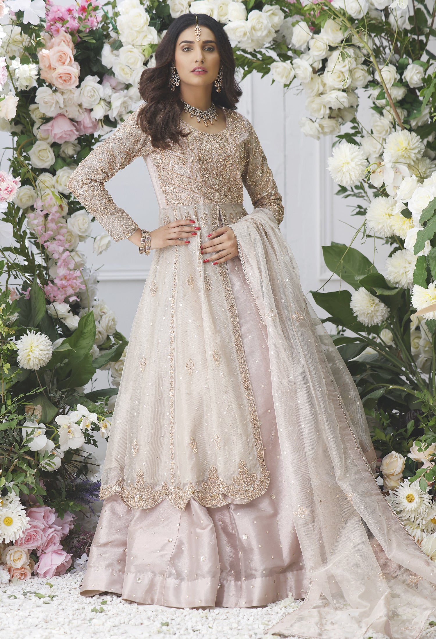 Rose Gold Anarkali & Lenga