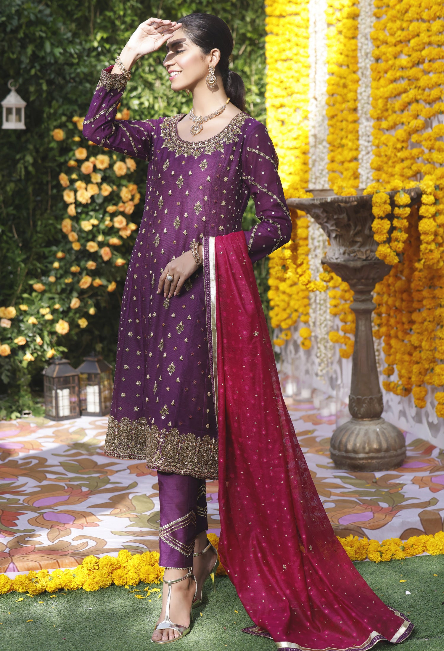 Purple Magenta A-Line Outfit