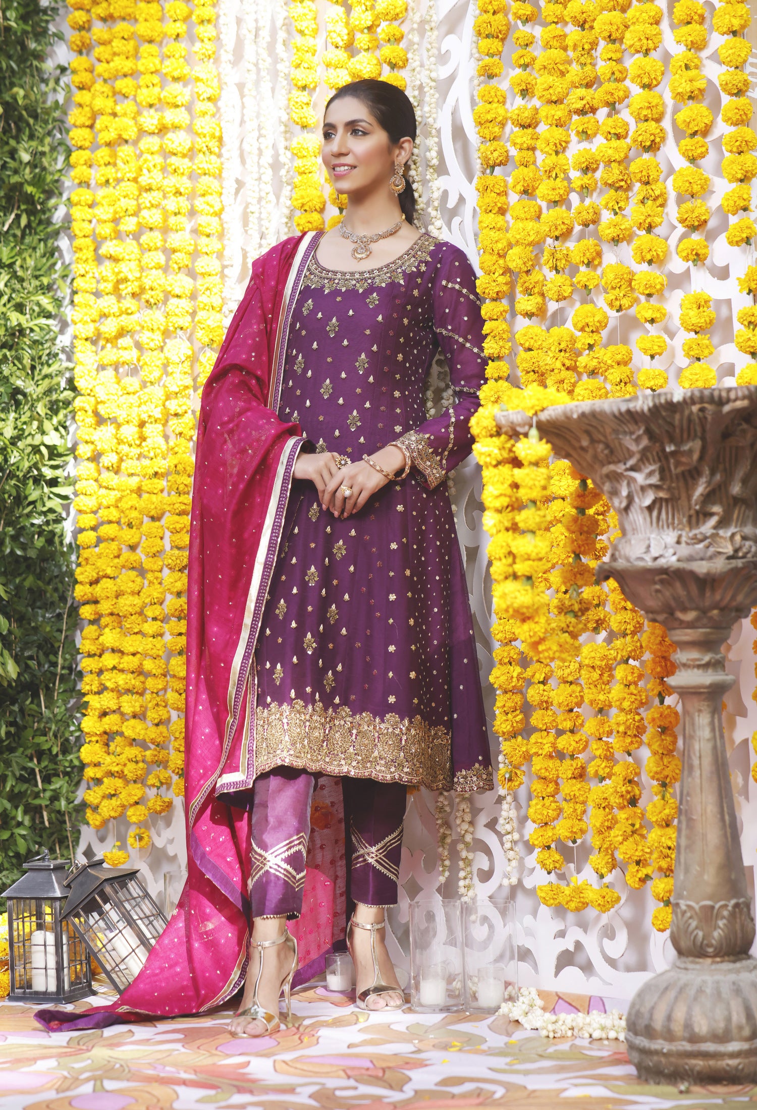 Purple Magenta A-Line Outfit