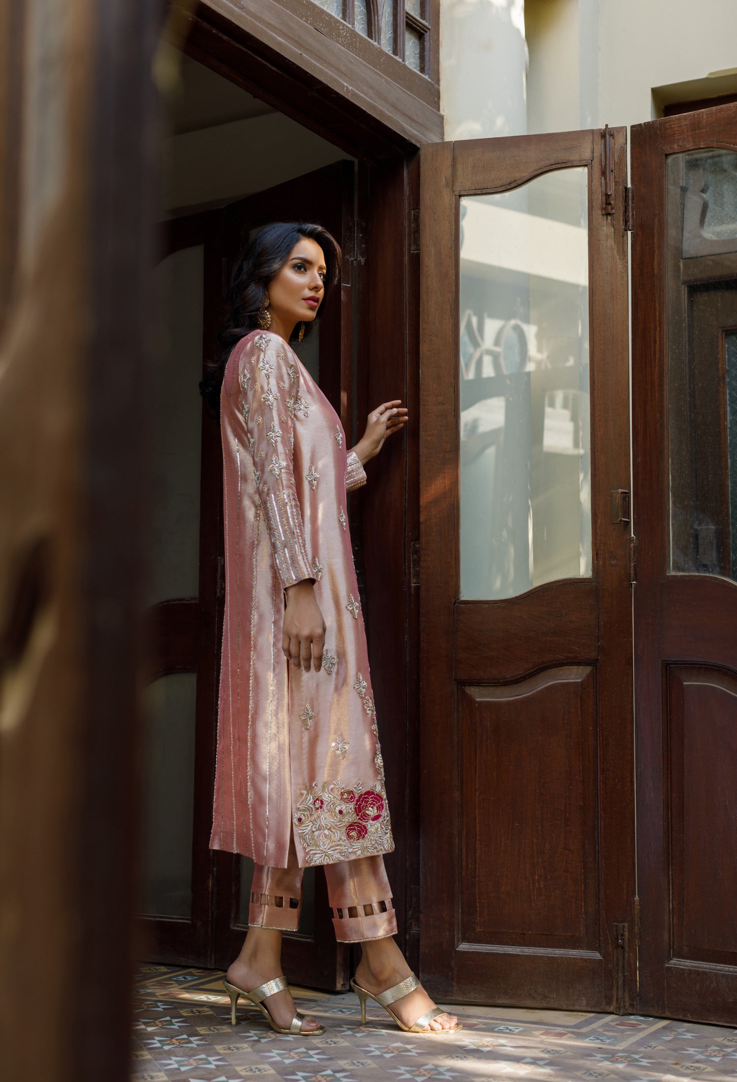 Tissue Pink & Magenta Shawl