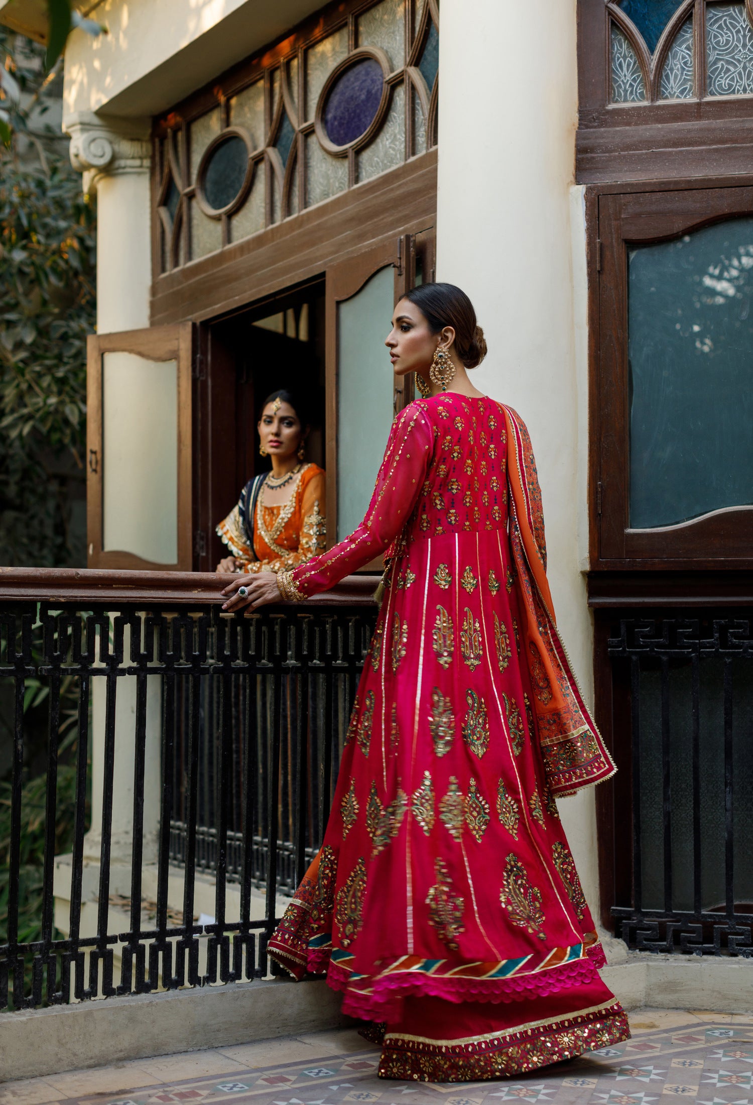 Magenta block Anarkali