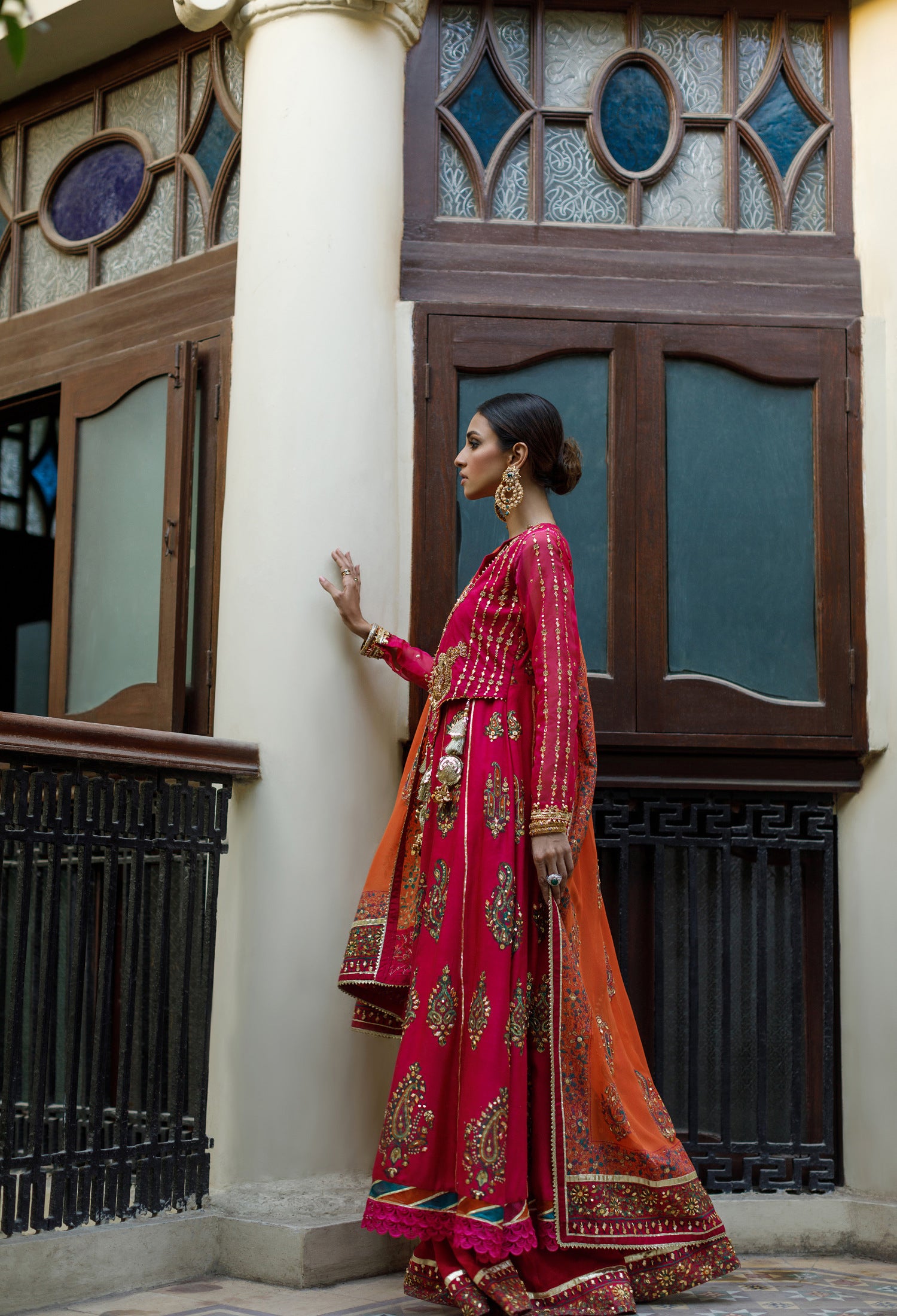 Magenta block Anarkali