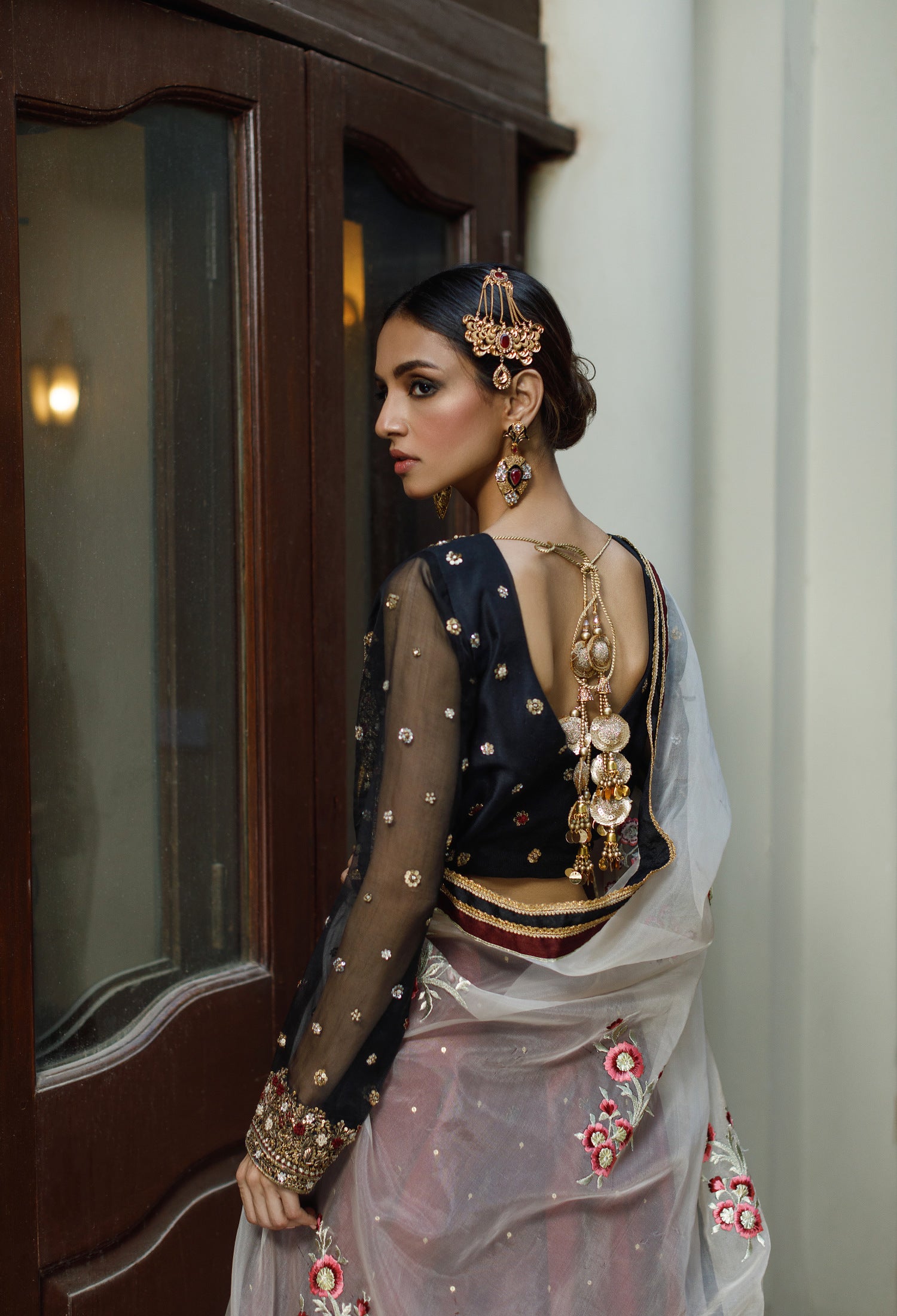 Black & Maroon Begum Lehnga