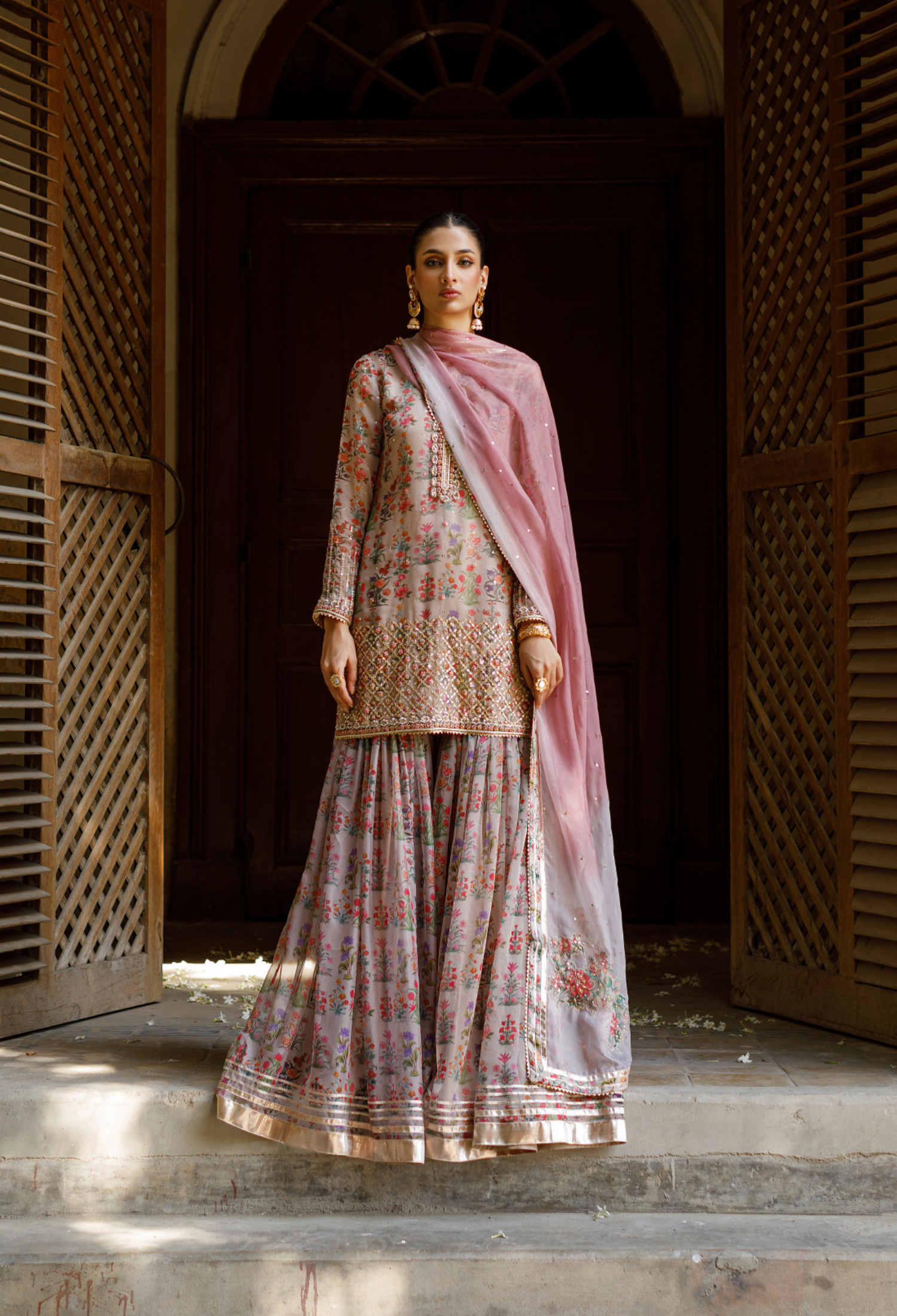 Zohra RoseGold Gharara