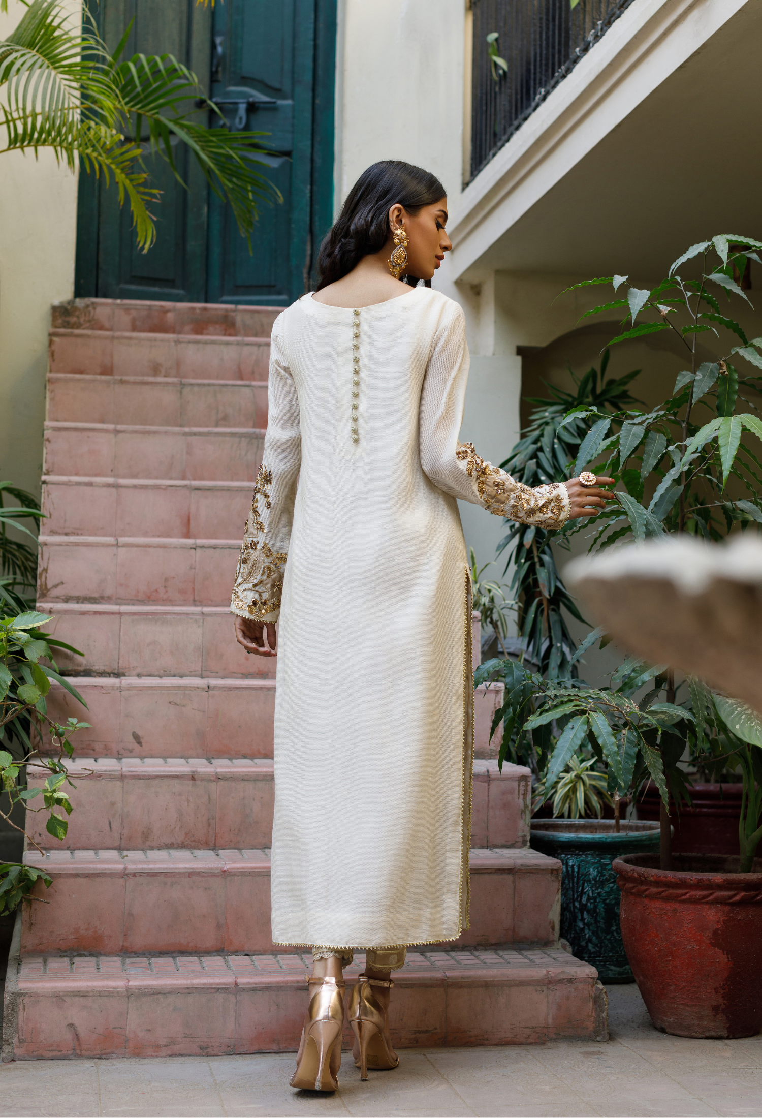 Ivory & Copper Begum Outfit