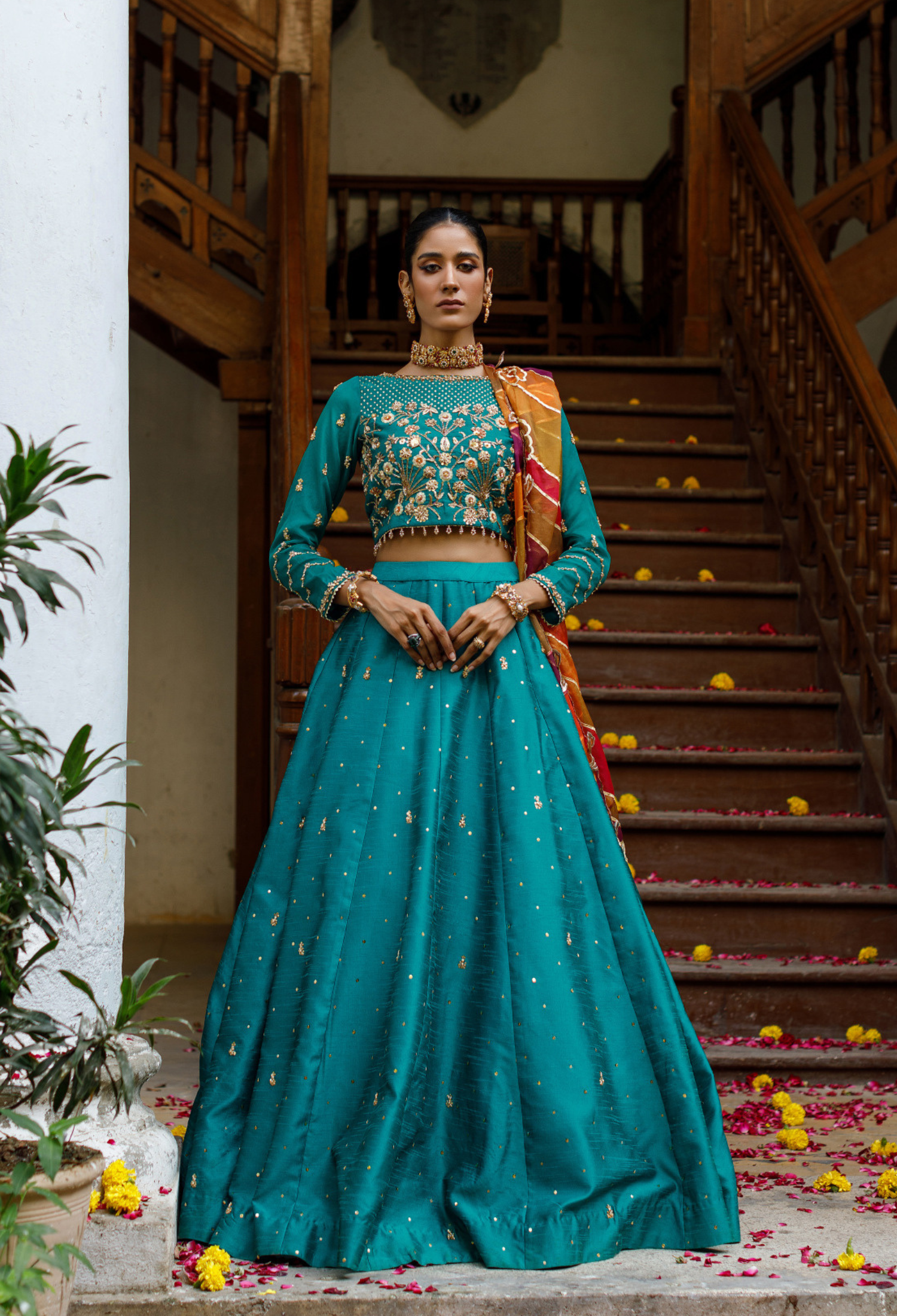 Turquoise Zohra Lehnga Choli