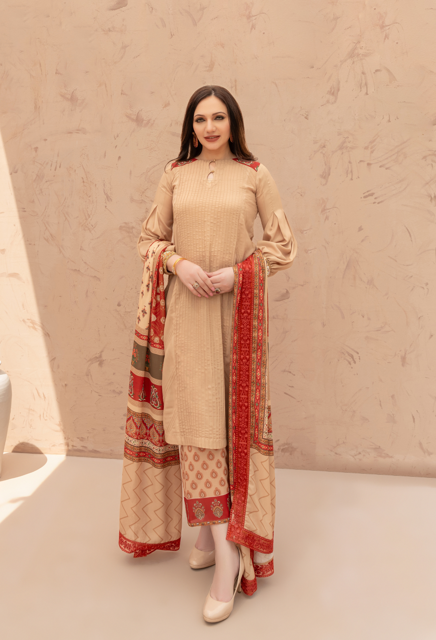 Ivory Maroon TPS outfit