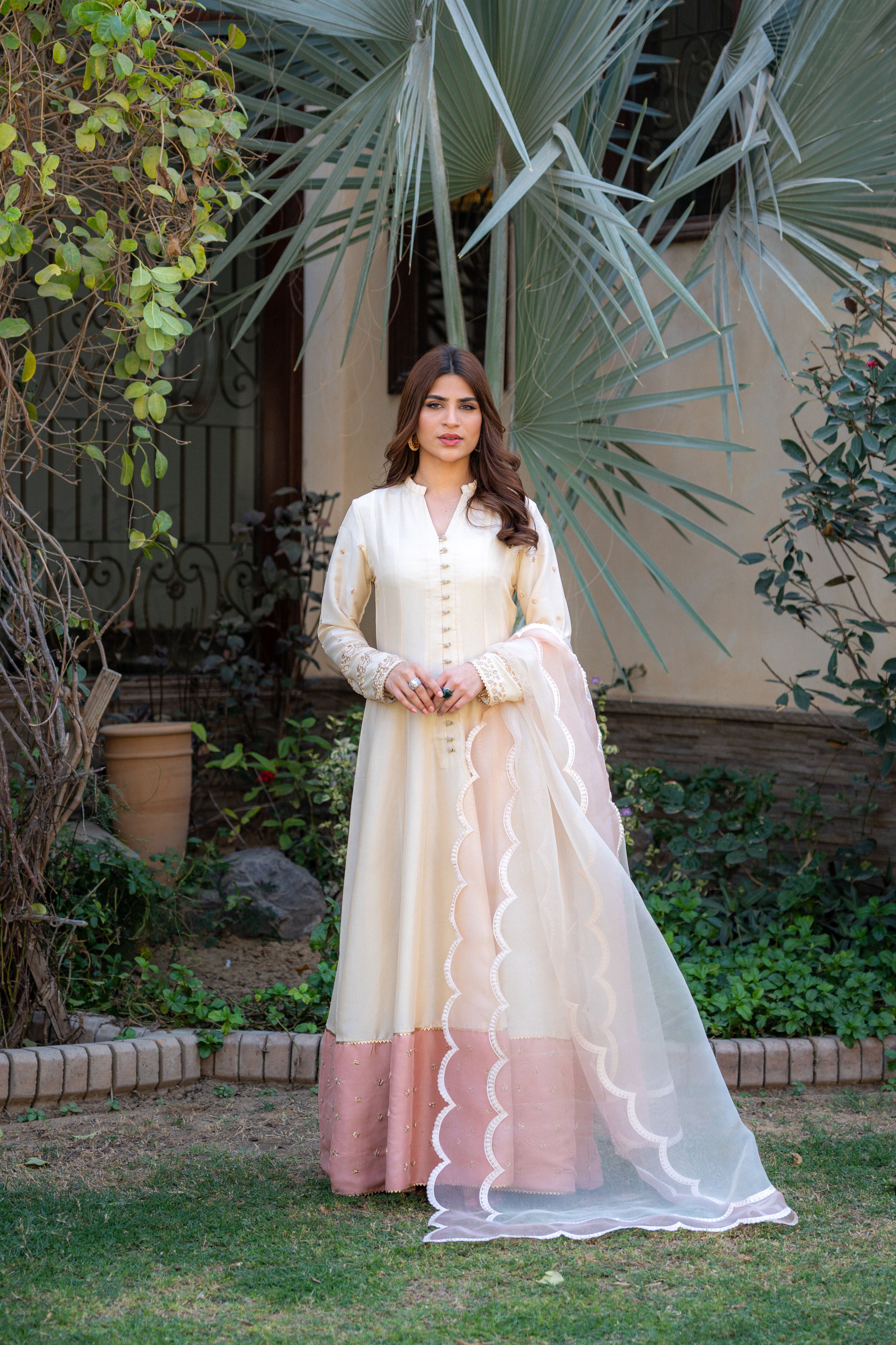 Ivory Rawsilk Anarkali