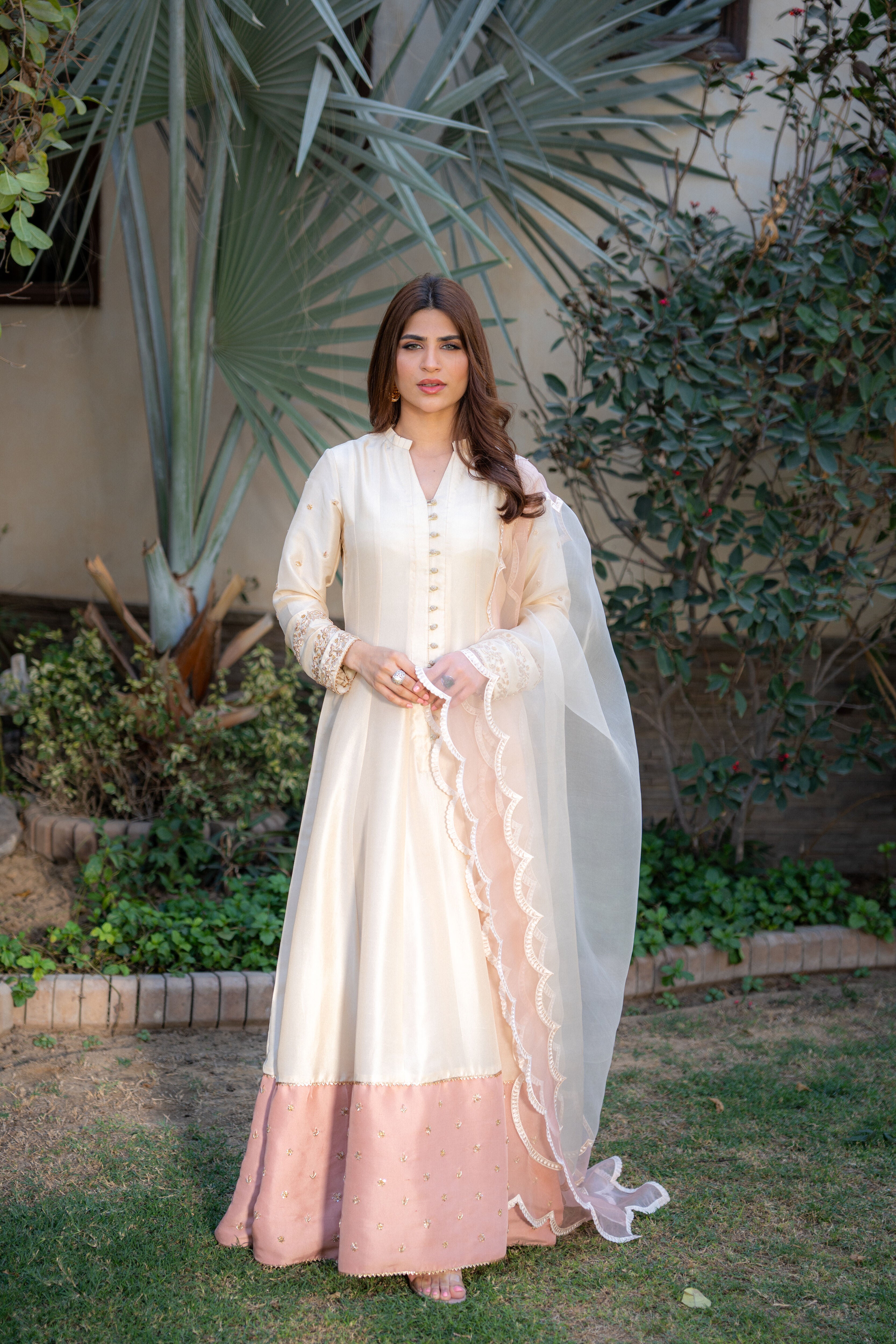 Ivory Rawsilk Anarkali