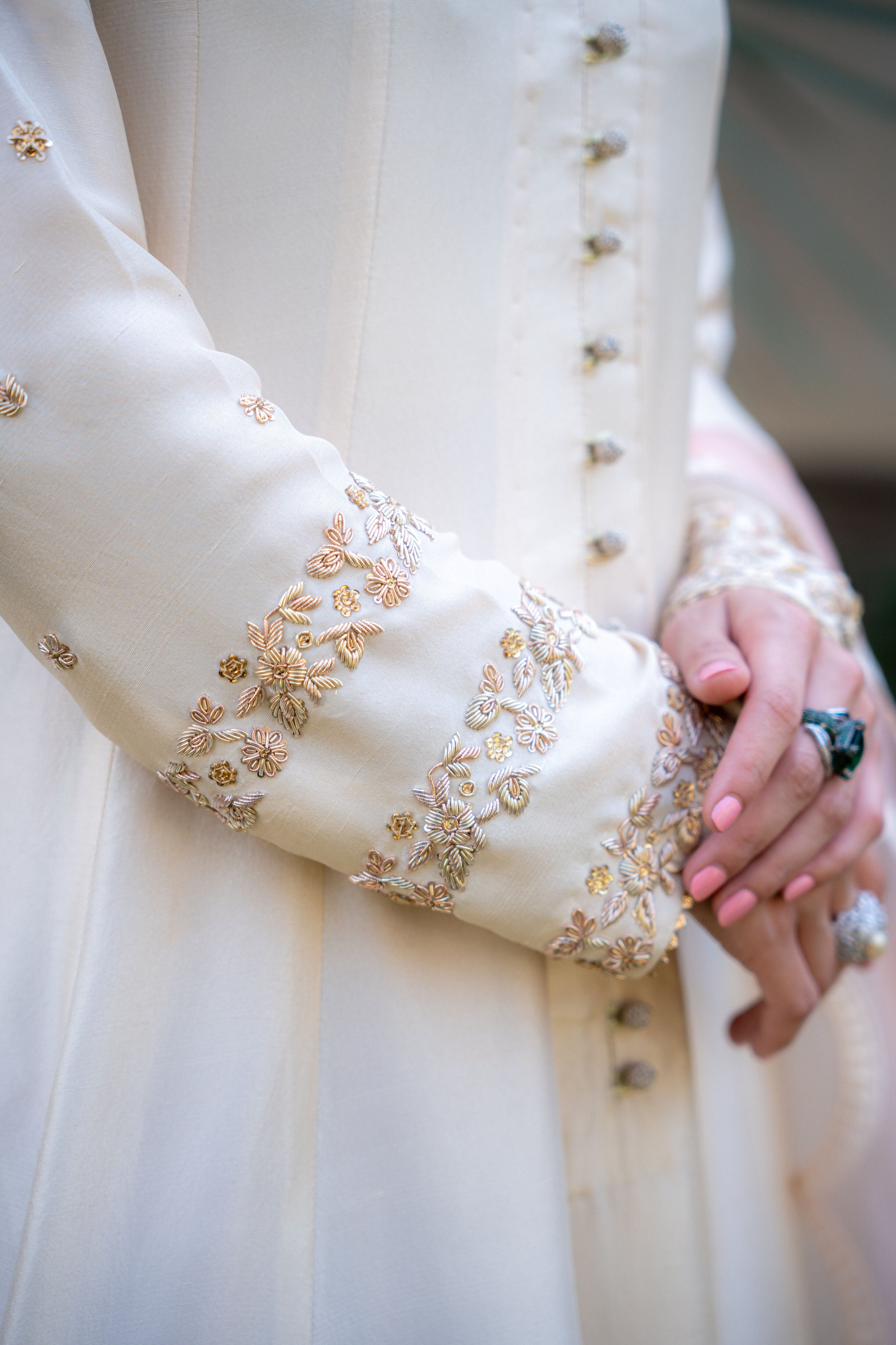 Ivory Rawsilk Anarkali