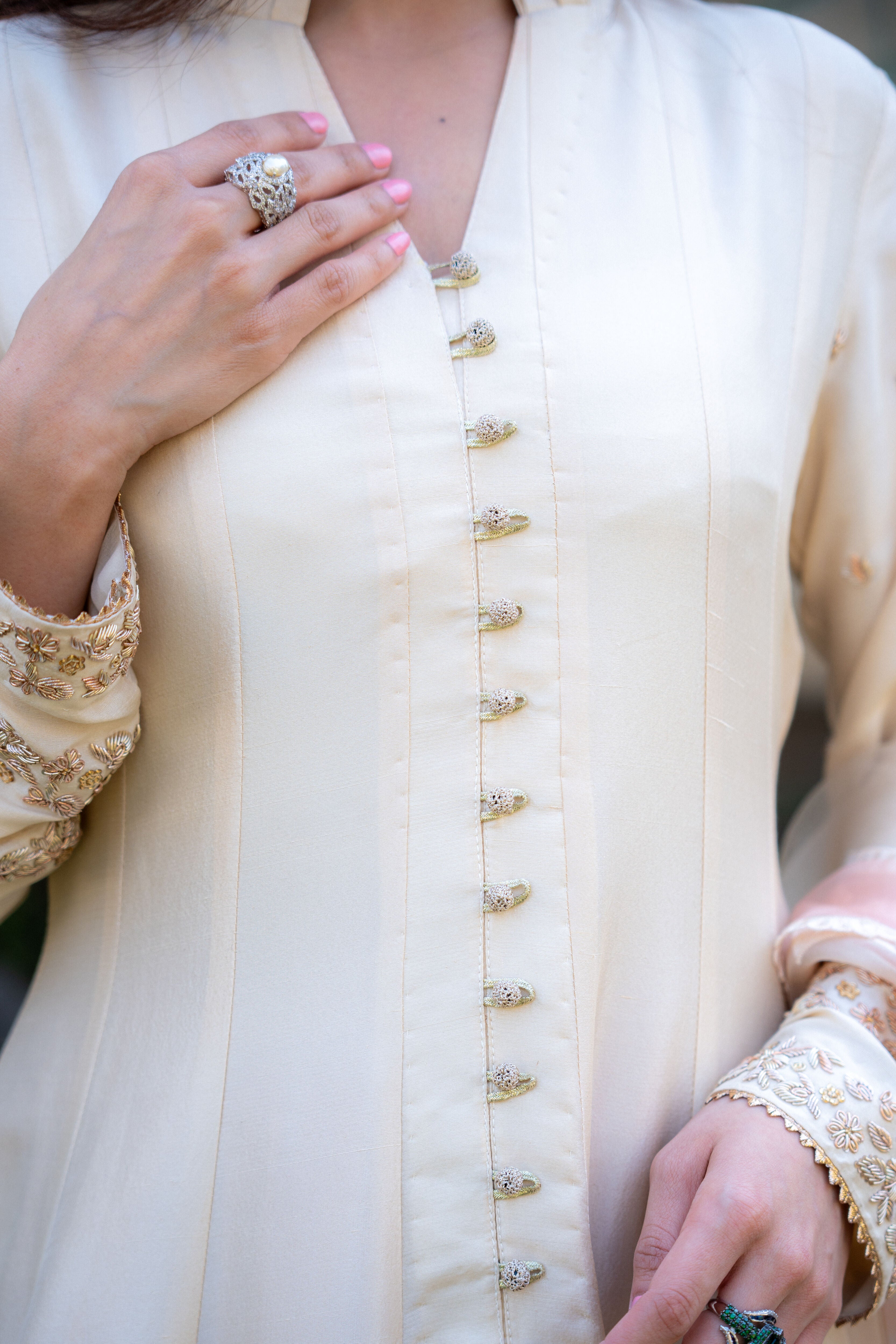 Ivory Rawsilk Anarkali