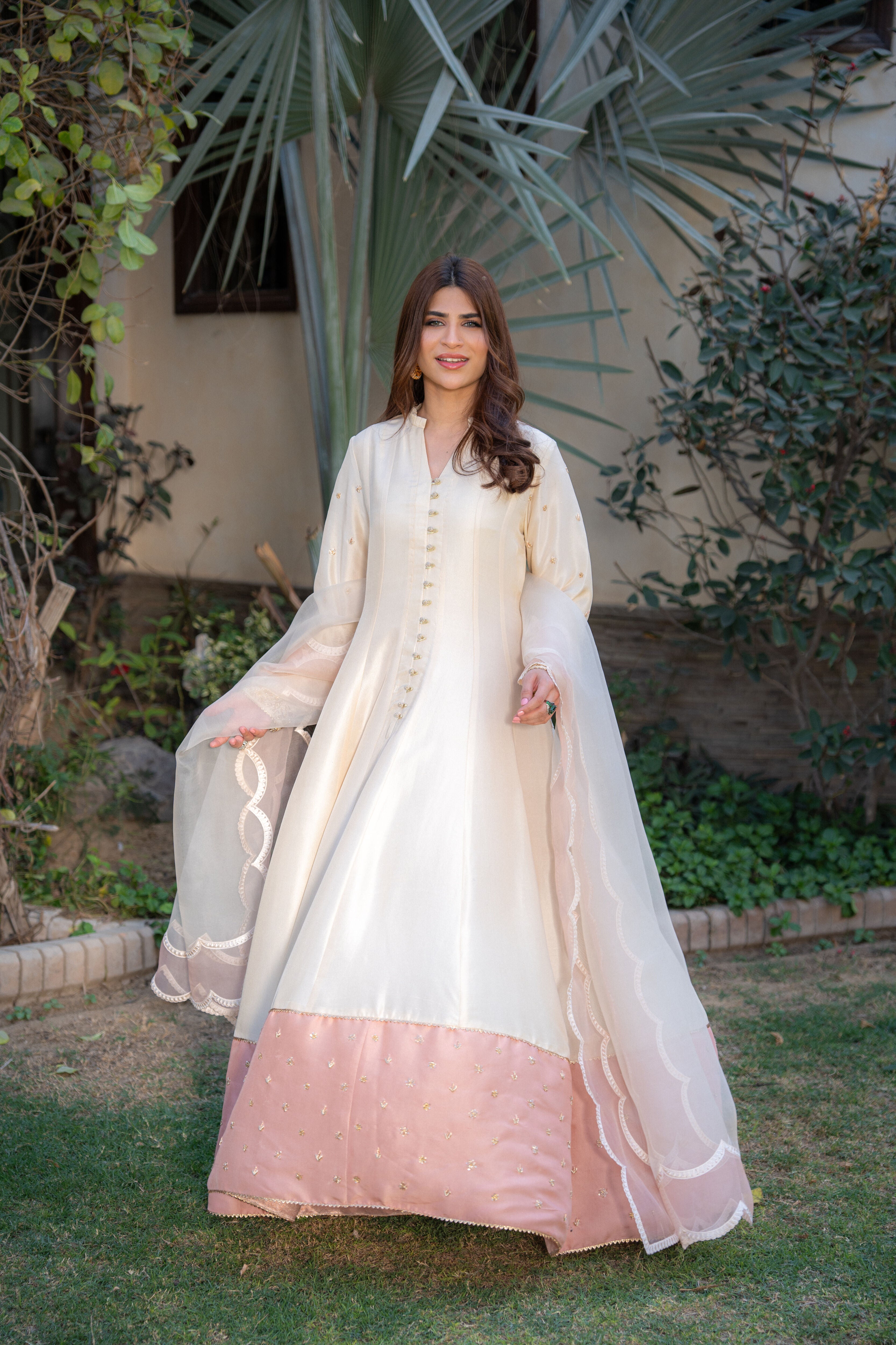 Ivory Rawsilk Anarkali