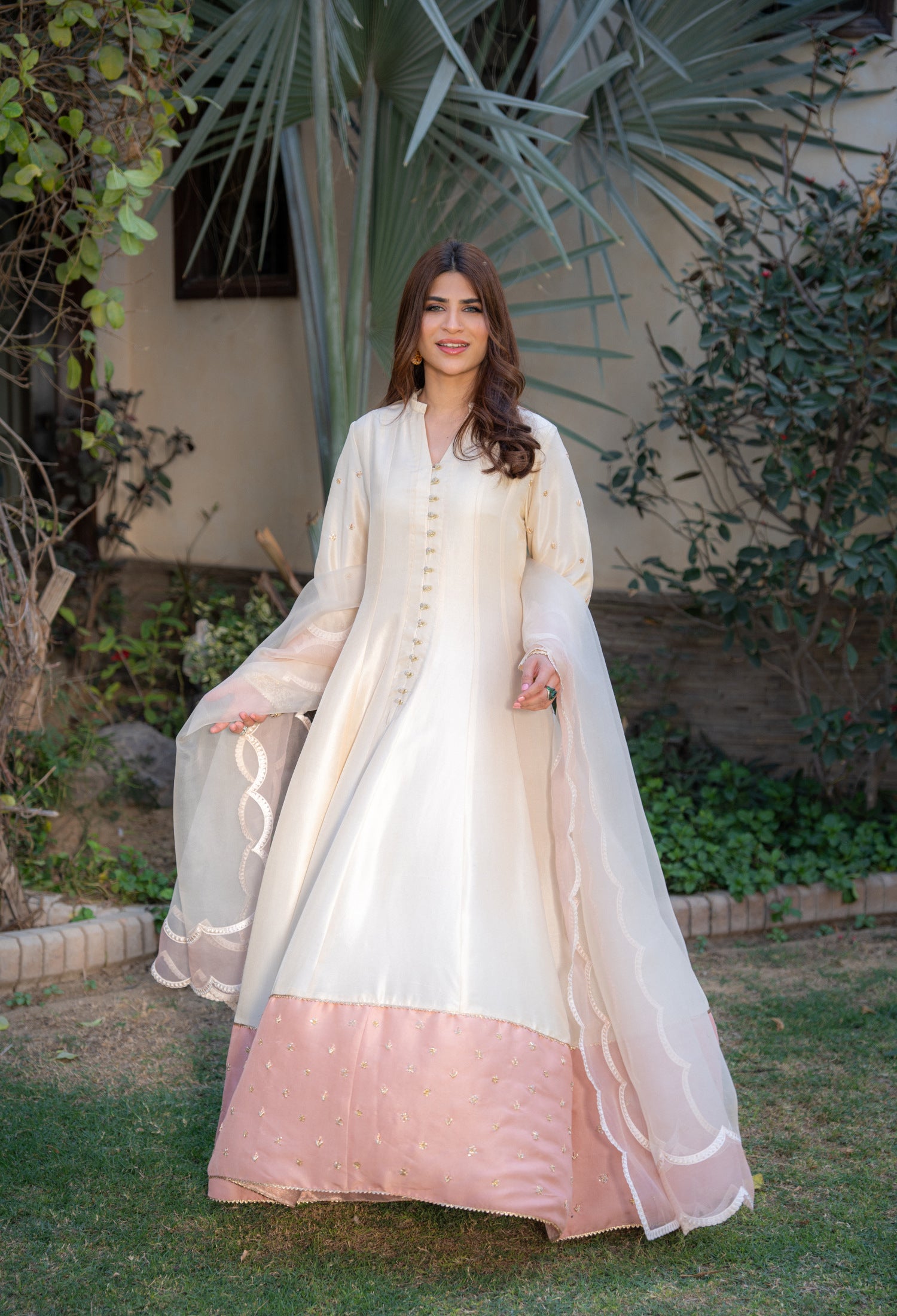 Ivory Rawsilk Anarkali