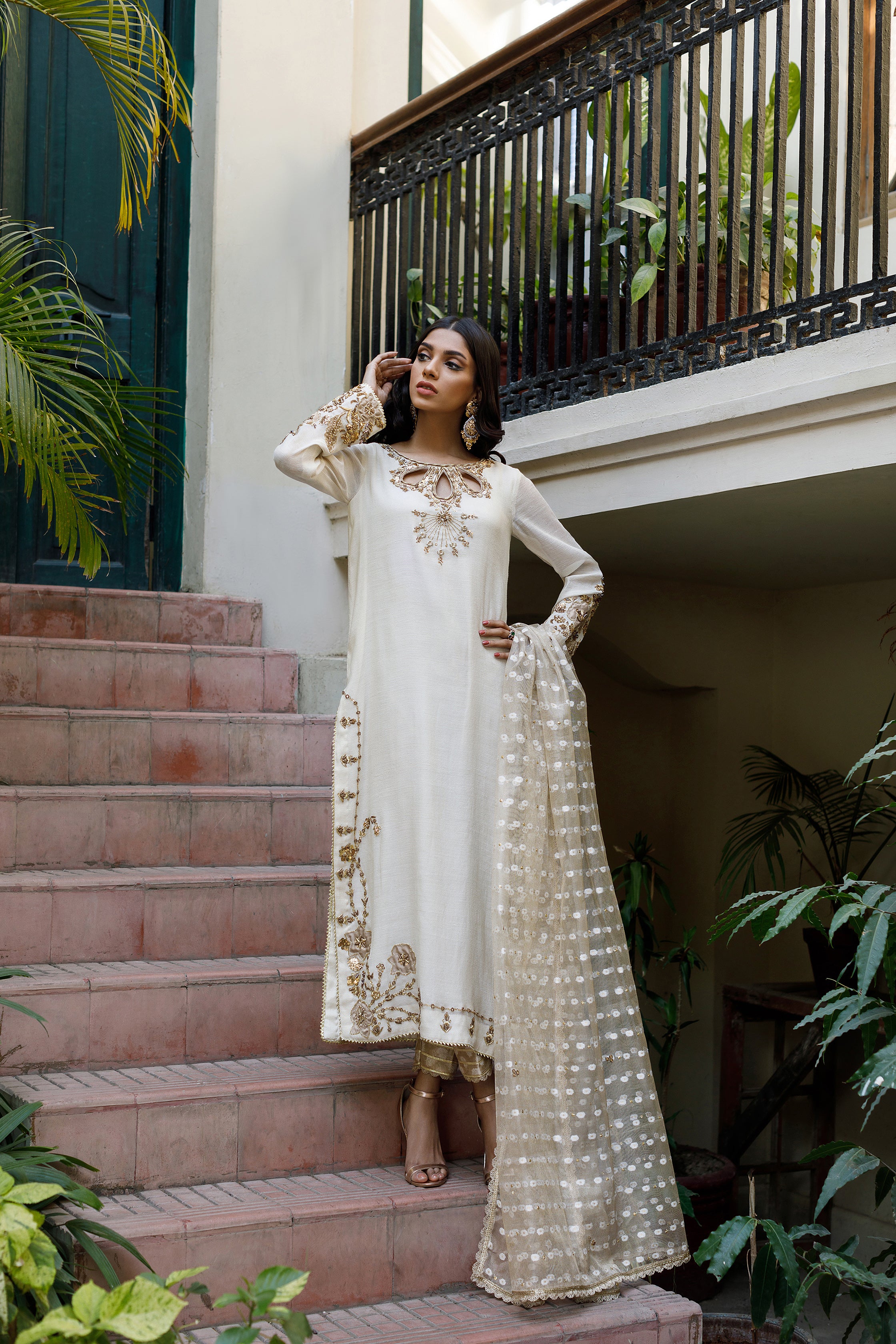 Ivory & Copper Begum Outfit